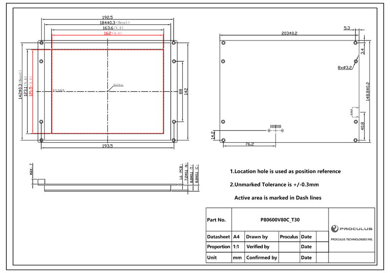 8.0 Inch 800*600 LCD Module